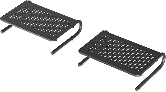 suptek Monitor Stand Riser for Computer,Laptop,Printer, Notebook and All Flat Screen Display with Vented Metal Platform and 4 Inches Height Underneath Storage (MST004-2) by suptek