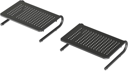 suptek Monitor Stand Riser for Computer,Laptop,Printer, Notebook and All Flat Screen Display with Vented Metal Platform and 4 Inches Height Underneath Storage (MST004-2) by suptek