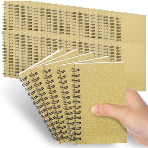 Jutom 54 Pcs Small Spiral Notebook Memo Pad 3x5, Glitter Gold by Jutom
