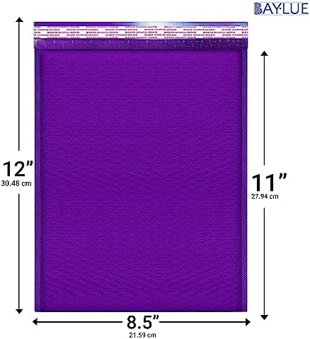 Purple Bubble Mailers 8.5x12, Self Seal Poly Padded Envelopes #2, 100 Pack - Image 2