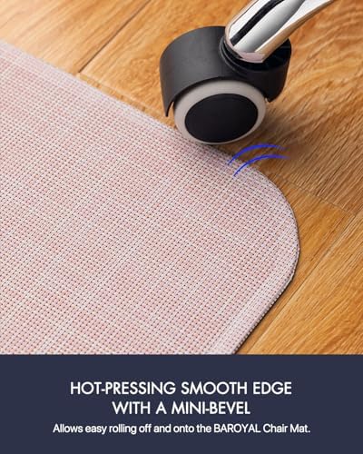 BARoyal Office Chair Mat for Hardwood Floor Under Desk Computer Rolling Chair Mat for Wood/Tile Floor Non-Slip Heavy Duty Desk Rug PVC Plastic Hard Floor Protector 36" x 48"(Blush) - Image 5