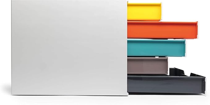 Durable Varicolor 5 Drawer Unit - White Desktop Drawer Set with 5 Color Coded Draws - Letter to Folio Size Files - Perfect for Storing Documents and Paper Work - Image 6
