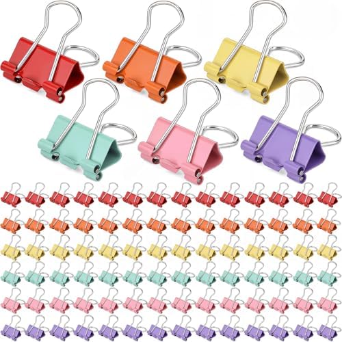 Yexiya 300 Pcs Medium Binder Clips, 1.25 Inch Paper Clamps,Bright Color by Yexiya