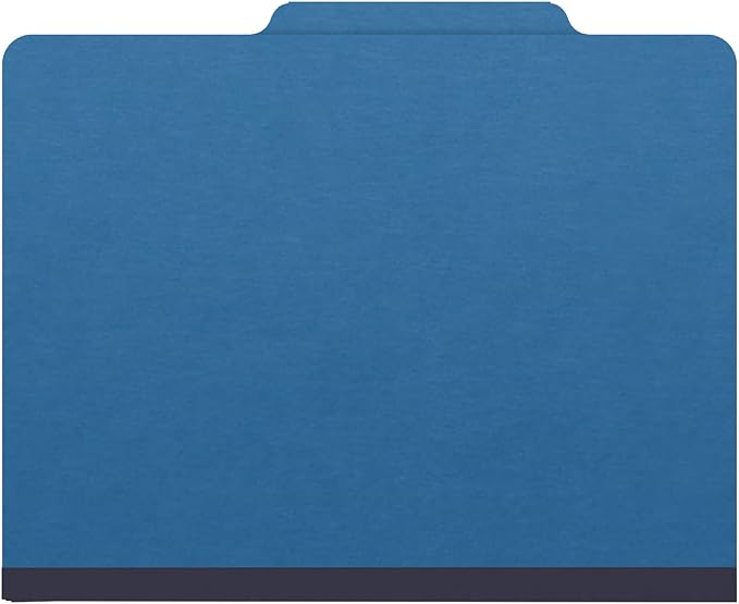 25 Pt. Pressboard Classification Folders, 2/5 Cut ROC Top Tab, Letter Size, No Dividers, Royal Blue (Box of 25) - Image 3