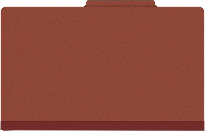 25 Pt. Pressboard Classification Folders, 2/5 Cut ROC Top Tab, Legal Size, No Dividers, Brick Red (Box of 25) - Image 3