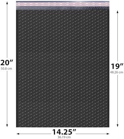 Jet Black Bubble Mailers 14.25x20 Poly Padded Envelopes #7 100 Pack - Image 2