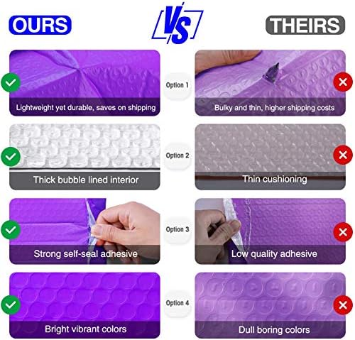 Metronic Bubble Mailers 6x10 Purple, 600 Pack, Self-Seal Poly Padded Mailer - Image 2