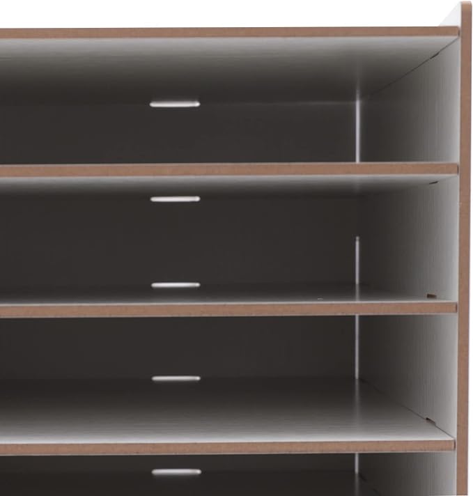 Desktop Organizer, Vertical Desktop Sorter, Literature Organizer Sorter Paper Organizer Storage File Sorter Mail Center Magazine Holder, Classroom Mailbox Paper Storage (18 Compartment-White), Blue - Image 9