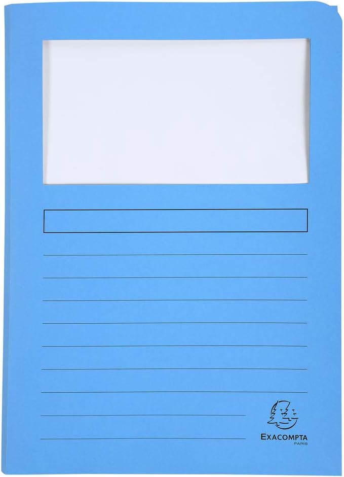 Exacompta Super Window Folders, A4, 160 g - Assorted Colours, Pack of 50 by +Office+Supplies
