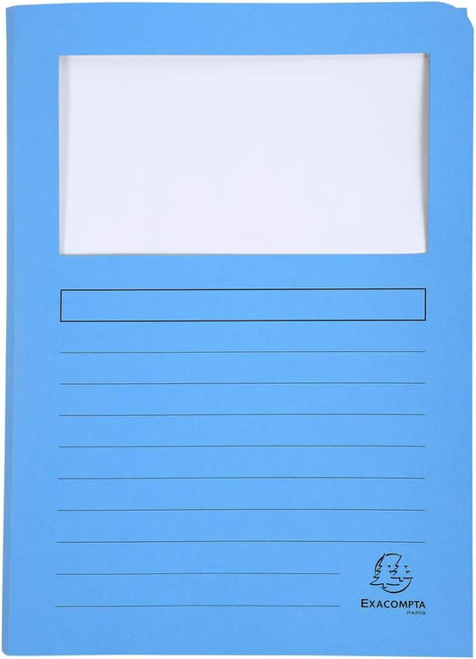 Exacompta Super Window Folders, A4, 160 g - Assorted Colours, Pack of 50 by +Office+Supplies