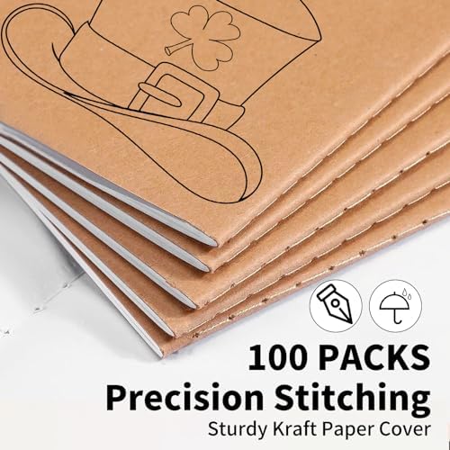 100 Pack A5 Lined Kraft Notebook Journals 8.3x5.5 In，Travel Journals Notebooks Bulk，Subject Notebooks 34 Sheets 68 Pages for Writing School Office Supplies (Blank-100 Pack) - Image 3
