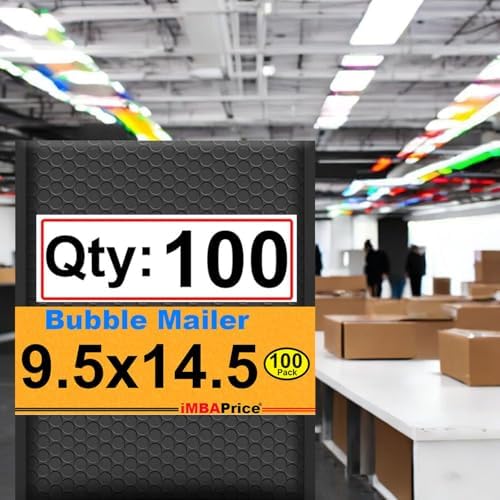 iMBAPrice 9.5x14.5 Inch Black Poly Bubble Mailers, 100-Pack - Image 6