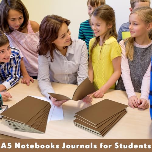 Mimorou 100 Pcs A5 Journals Notebooks Bulk,Dark Brown,Lined - Image 4