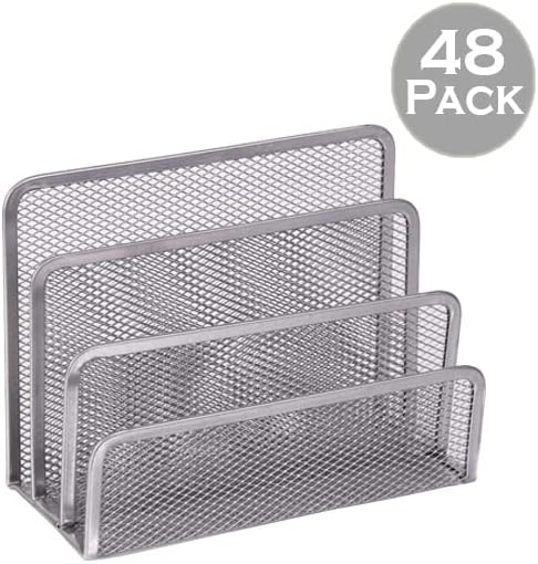 YBM HOME Pack of 48 3-Slot Desk Mail Organizer and Letter Sorter - Mesh Black File and Documents Sorter Holder for Office Desktop, School and Home Use - Image 2