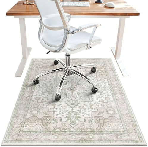 36"x48" Office Chair Mat for Hardwood Floor, Non-Slip Washable Mint by BESBLEE