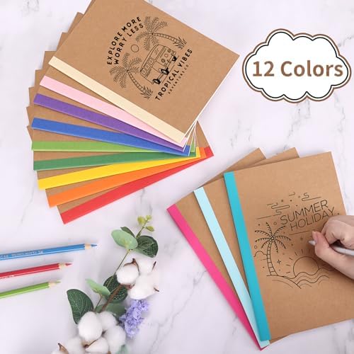 EOOUT 40 Pack A5 Kraft Notebooks Bulk, Lined Journals Bulk Colors with Rainbow Spine, 60 Pages for Kids Writing, Travel, Students - Image 5