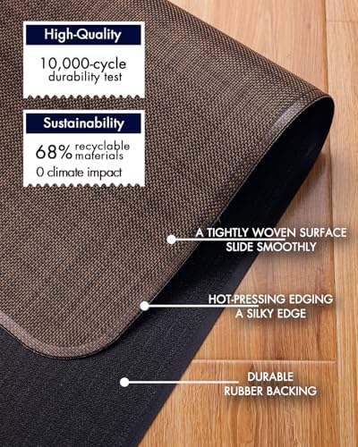 BARoyal Office Chair Mat for Hardwood Floor Under Desk Computer Rolling Chair Mat for Wood/Tile Floor Non-Slip Heavy Duty Desk Rug PVC Plastic Hard Floor Protector 48" x 60"(Coffee) - Image 4