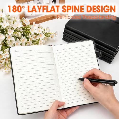 BGUP 20 Pack Lined Journal Notebook with Pen, A5 Hardcover Leather Journal 5.5"*8.3", Black 136 Pages College Ruled Notebooks and Pen Set for Office School Business Supplies - Image 5
