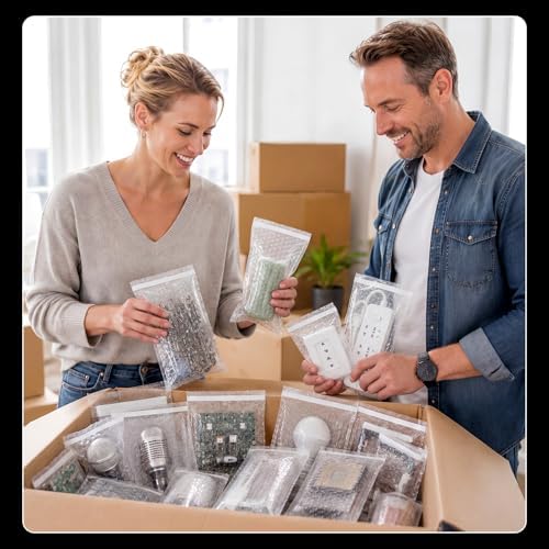 Frienda 150 Pcs Self Adhesive Bubble Bags Packing Pouches, 6" X 8" - Image 4