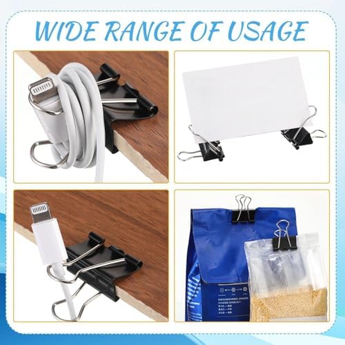 Jetec 500 Pcs Black 0.6 Inch Binder Clip Paper Clamp Metal Paper Clip - Image 6