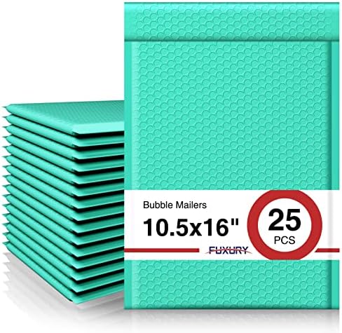 Fuxury Bubble Mailers 10.5x16 Inch 25 Pack Self Seal Padded Envelopes by Fuxury