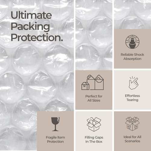 Bubble cusion for Packing & Moving - 12" Width X 600 FT 150 FT Each 4 Rolls Bubble cusion for Moving, Extra Protection for Shipping, Packaging Boxes & Mailers, Perforated Every 12 IN - Image 4
