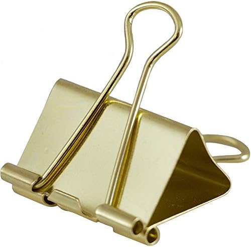 JAM PAPER Colorful Binder Clips - Large - 1 1/2 Inch (41 mm) - Gold Binderclips - 12/Pack - Image 2