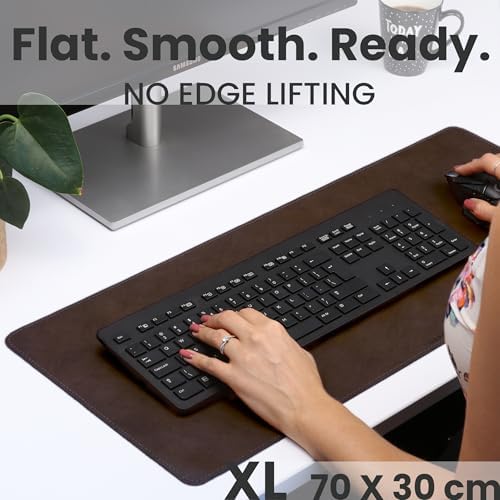 Full Grain Leather Desk Pad, Dark Brown, L (27.6 x 11.8 inch) - Image 3