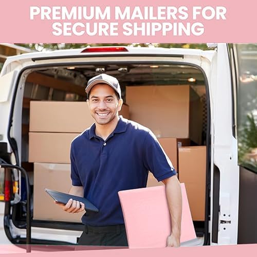 Light Pink Bubble Mailers 14.50x20, Poly Padded Envelopes #7, 15 Pack - Image 6