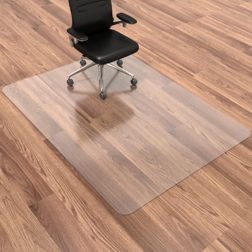 Office Chair Mat, 46" x 72" Clear Computer Desk Chair Mat for Hardwood Floor, Easy Glide Plastic Mat for Under Office Chairs on Hardwood for Work & Home by HOMEK