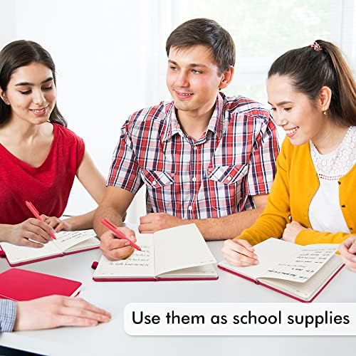 feela 12 Pack Notebooks Journals Bulk, Hardcover Notebook Classic Ruled Lined Journals with Pen Holder for Women Girls School Business Supplies, with 12 Black Pens, 120 GSM, 5.1”x8.3”, A5, Berry - Image 5