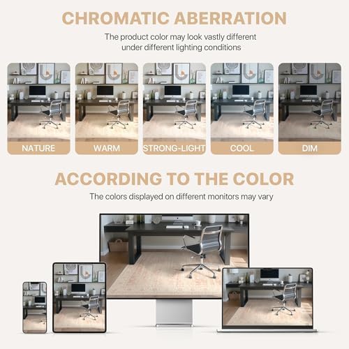 36"x48" Office Chair Mat for Hardwood Floor, Non-Slip Washable Dusty Pink - Image 6