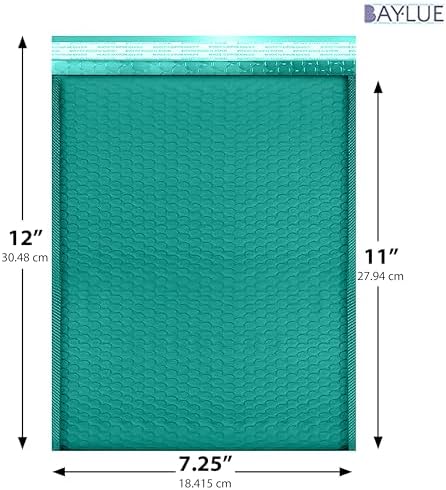 Green Bubble Mailers 7.25x12, Self Seal Poly Padded Envelopes #1, 100 Pack - Image 2