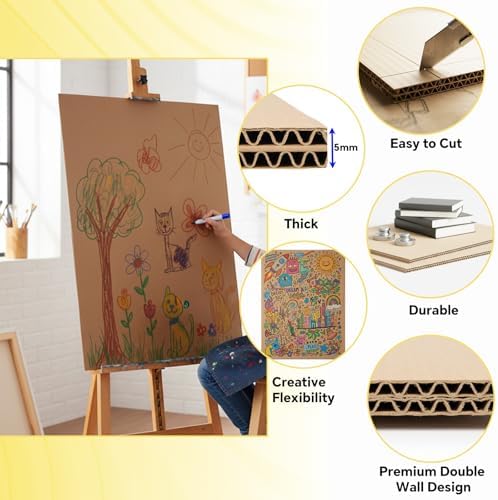15 Pack 24" x 36" Corrugated Cardboard Sheets, Double Wall, Brown - Image 3