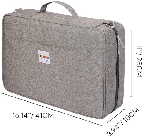 JAKAGO 480 Slots Colored Pencil Case Extra Large Capacity Pen Holder for Artist Painter Zipper Organizer Bag for Marker Highlighter Storage Case for Office Sketch Travel Supplies (Gray) - Image 2