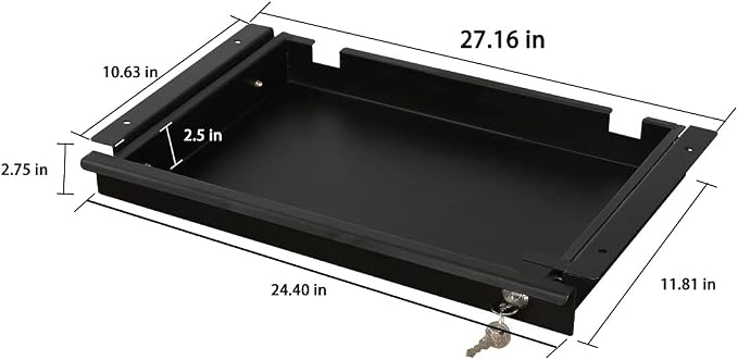 Pull-Out Desk Drawer - Office Storage Organizer Mounts Easily, Space-Saving Slide-Out drawer for Under Desk (24.4 in Internal Width) - Image 2