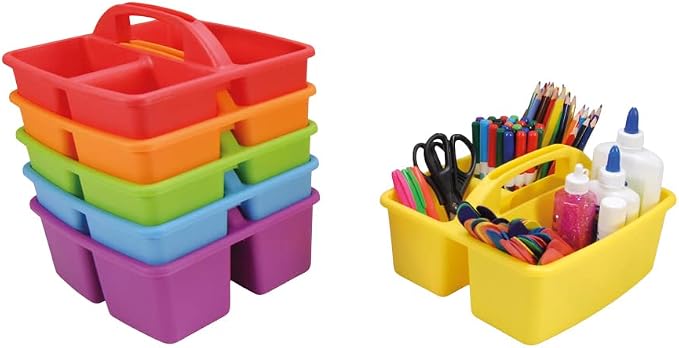 Classroom Supply Caddies: Assorted Colors - Set of 6 - Image 2
