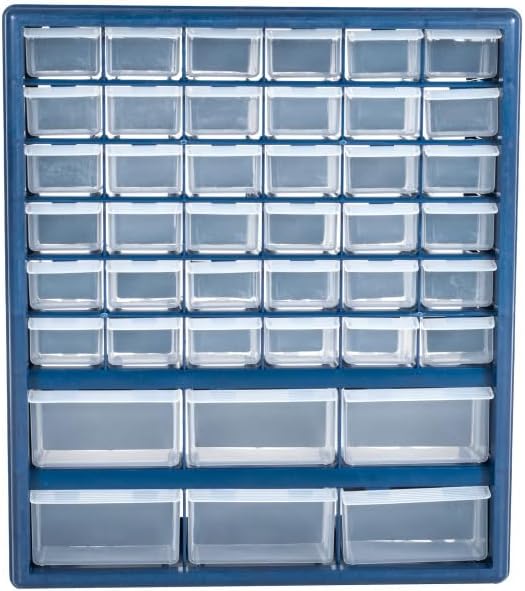 Plastic Storage Drawers – 42 Compartment Organizer – Desktop or Wall Mount Container for Hardware, Parts, Crafts, Beads, or Tools by Stalwart, 10 Targets - Image 6
