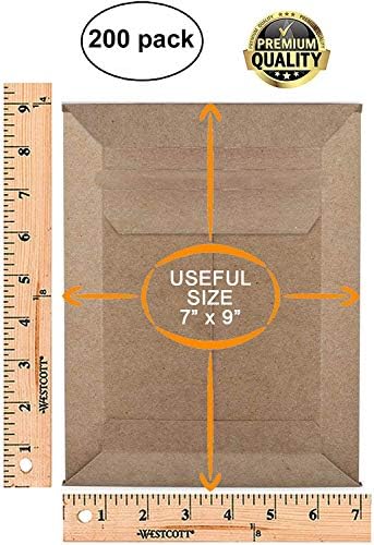 ABC PACK & SUPPLY Rigid Mailers 7 x 9 Inch, Brown Cardboard Envelopes, Self Seal Tear Strip, 550 GSM Paperboard, Stay Flat Design, Pack of 200 - Image 2