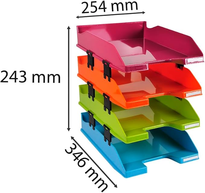 Exacompta Letter Trays Combo Midi, Set of 4 - Assorted Colours - Image 2