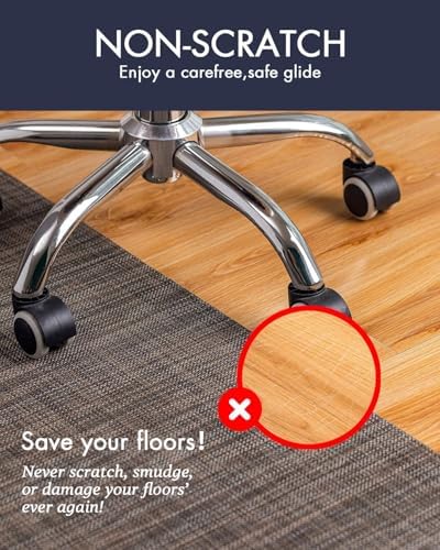 Baroyal Office Chair Mat for Hardwood Floor Under Desk Computer Rolling Chair Mat for Wood/Tile Floor Non-Slip Heavy Duty Desk Rug PVC Plastic Hard Floor Protector 48" x 60" (Dark Walnut) - Image 3