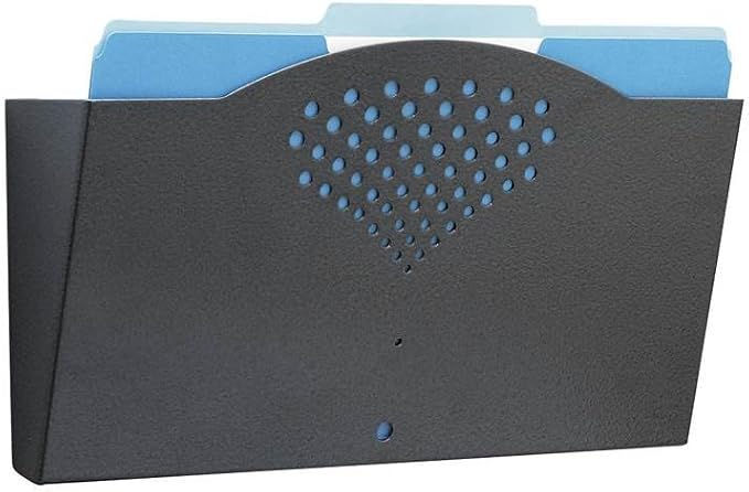 Safco 3171BL Steel Wall Rack with Single Legal Size Pocket | Durable Powder Coated | Flush Wall Mount | Black | Legal Size | Office Supplies & Accessories by SafcoProducts
