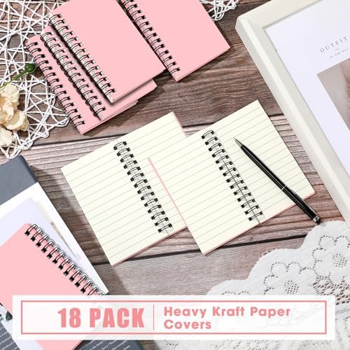 Jutom 18 Pcs Small Spiral Notebook Memo Pad 3x5, Pink - Image 6