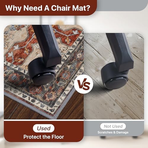 36"x48" Office Chair Mat for Hardwood Floor, Non-Slip Washable Annatto - Image 4