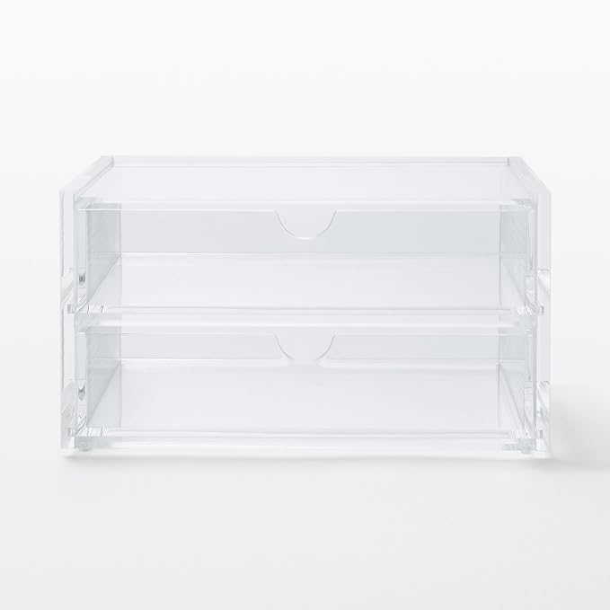 Muji Acrylic Stackable 2-Drawer Storage Case, Small,17.5 cm Width x 13 cm Depth x 9.5 cm Height - Image 4