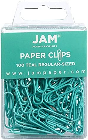 JAM Paper Colored Standard Paper Clips - Small - Teal - 100/pack by JAMPaper