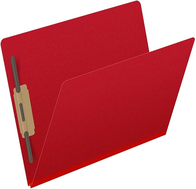 25 Pt. Pressboard Classification Folders, Full Cut End Tab, Letter Size, No Dividers, Deep Red (Box of 25) - Image 2