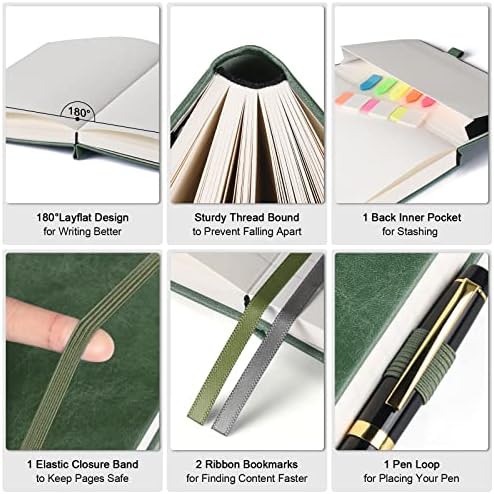 5 Pack College Ruled Notebook Bulk, A5, 312 Numbered Page Thick Journal Set - Image 3