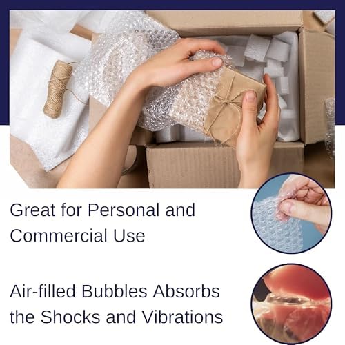 Bubble Roll Wrap 12" x 450', 1-Pack 3/16" Perforated Small Cushioning - Image 5