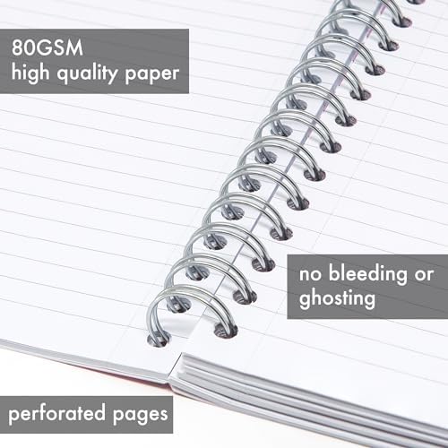 Pukka Pad 5 Subject Spiral Notebook 12-Pack - 200 Pages, 100 Sheets of 80GSM Paper with Repositionable Dividers & Perforated Edges for School & Office Planning & Organization - B5-7 X 10, Pastel - Image 5